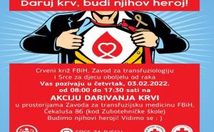 Udruženje 'Srce za djecu' organizira akciju "Daruj krv, budi opet njihov heroj"